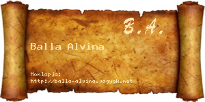 Balla Alvina névjegykártya